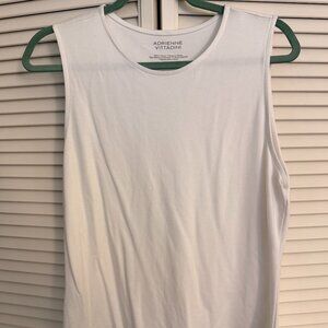 White Adrienne Vittadini Knit Tank Top Large